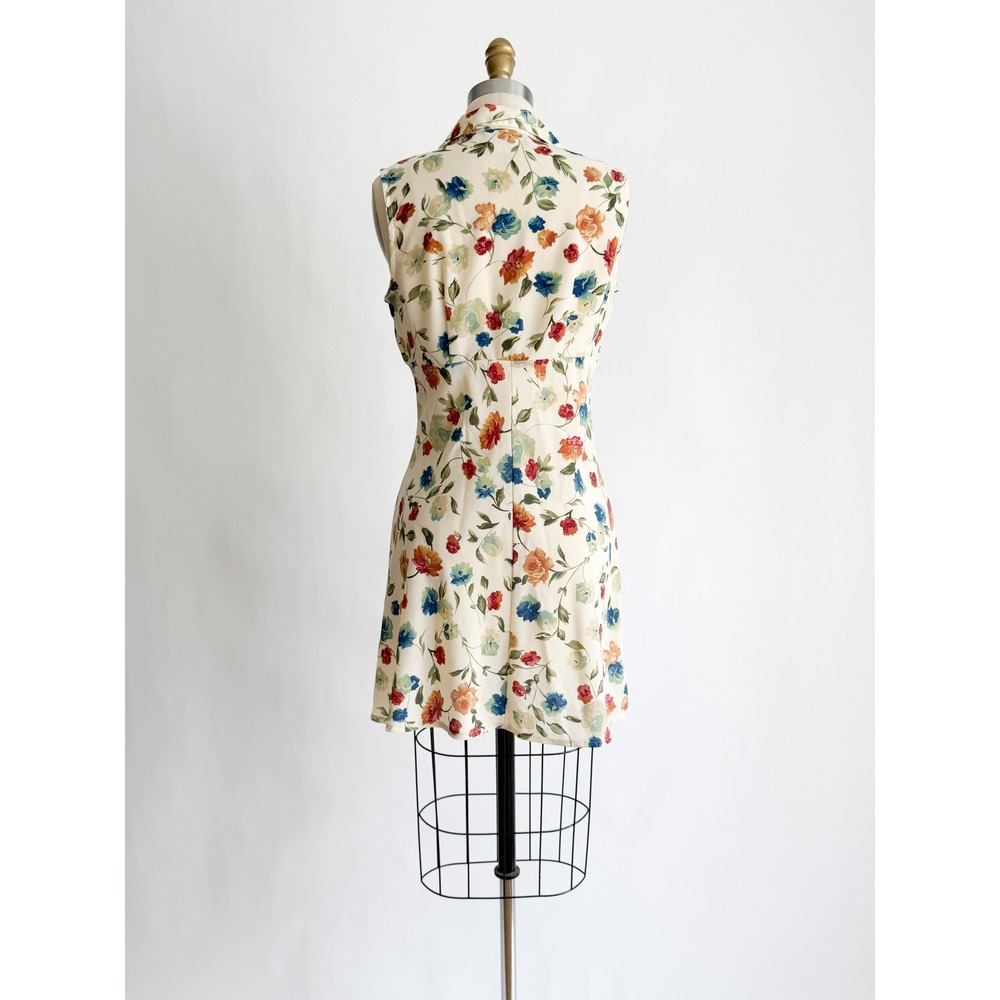 contempo casuals dress 90s Mini‎ Vintage Floral Sleev… Studio Shoot Red Linen Backless Maxi Size:US24W
